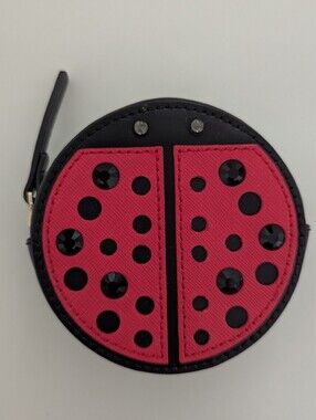 EUC! Kate Spade New York Ladybug Jeweled Coin Purse In Red And Black